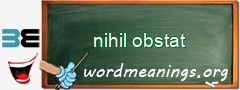 WordMeaning blackboard for nihil obstat